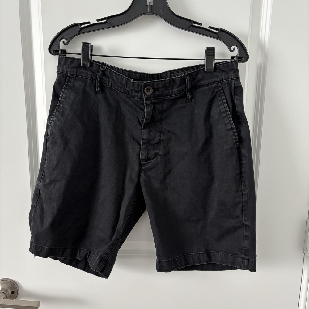 AG Adriano Goldschmied Black Denim The Wanderer Slim Trouser Shorts Men Size 32